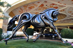Césped artificial en el hotel Wynn-Bellagio